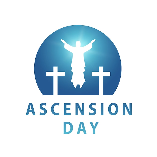 ascension day of jesus with simple design white background