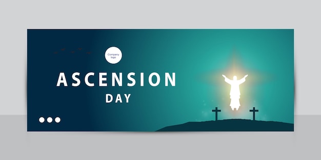 Vector ascension day of jesus with a white jesus statue symbol and blue background illustration for landsca