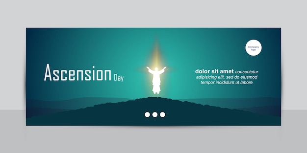 Vector ascension day of jesus with a white jesus statue symbol and blue background illustration for landsca