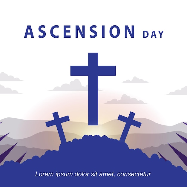 ascension day with a simple design in blue and white