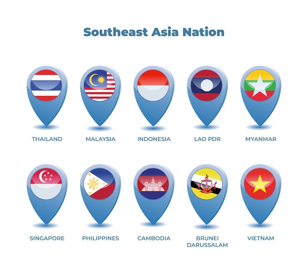 ASEAN COUNTRY PIN LOCATION