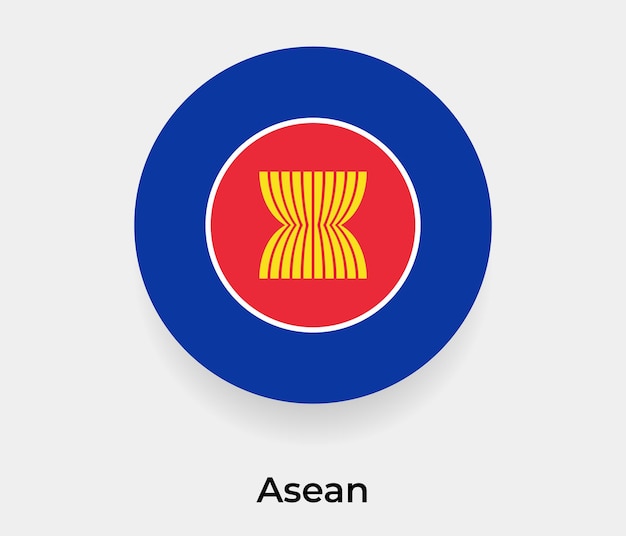 Asean flag bubble circle round shape icon vector illustration