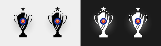 Asean flag trophy vector illustration