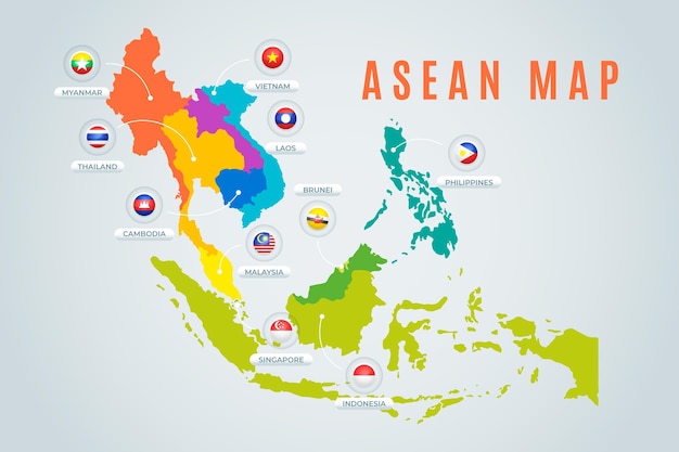 Vector asean kaart