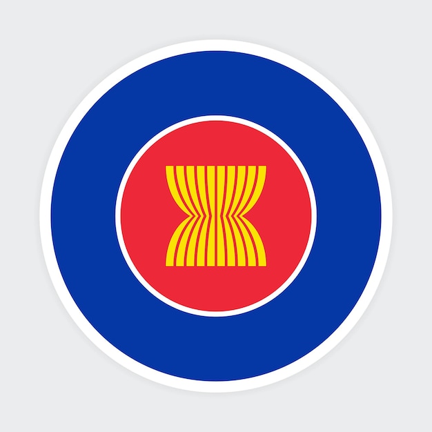 Asean round flag vector icon design Asean circle flag