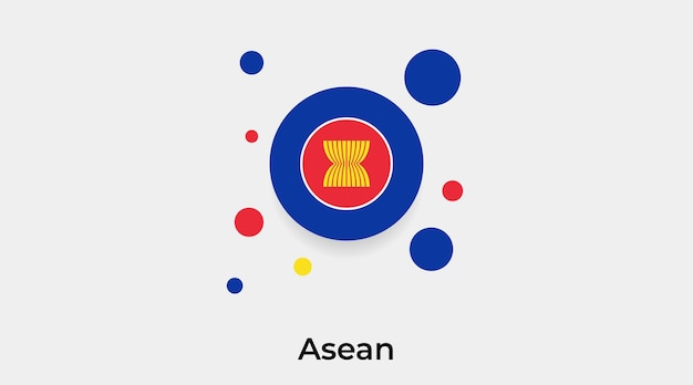 ASEAN vlag zeepbel cirkel ronde vorm pictogram vectorillustratie