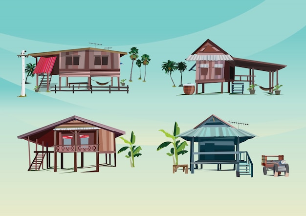 Vector asean wood home