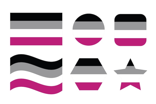 Asexual pride flag Sexual identity pride flag Simple illustration for pride month