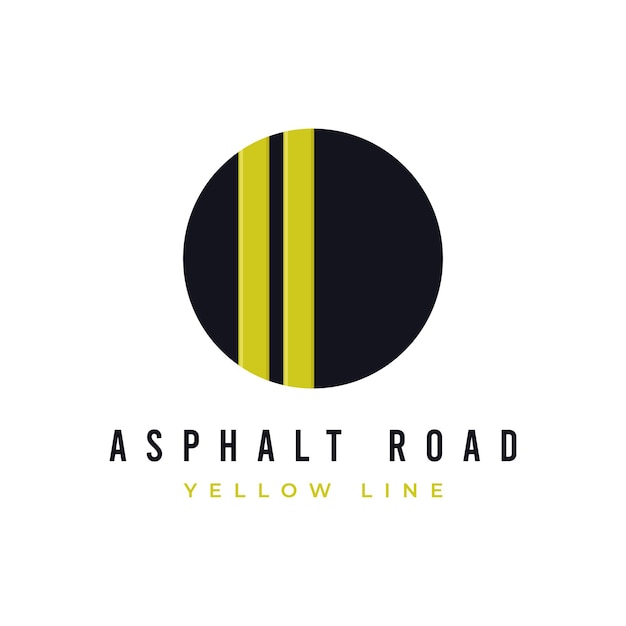 Asfaltweg met gele lijn van verkeersbaan snelweg of rijbaan achtergrond logo vectorbehang