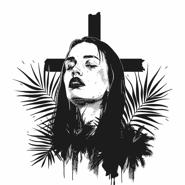 Vector ash_wednesday_illustration_devout_woman