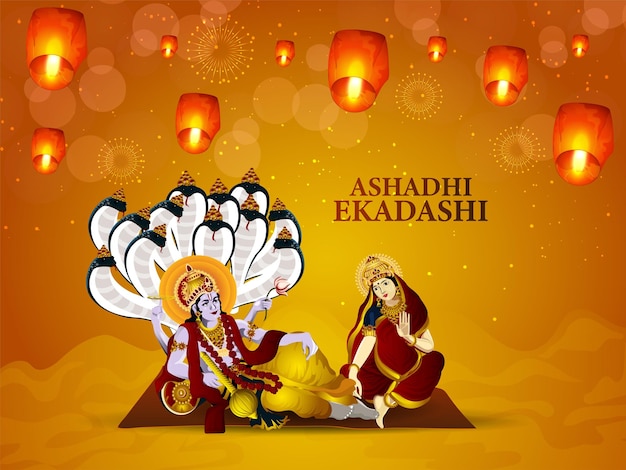 Ashadhi ekadashi viering wenskaart