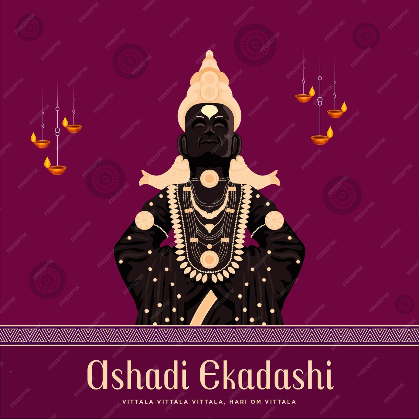 Premium Vector Ashadi Ekadashi festival of Lord Vitthal from Pandharpur Maharashtra India