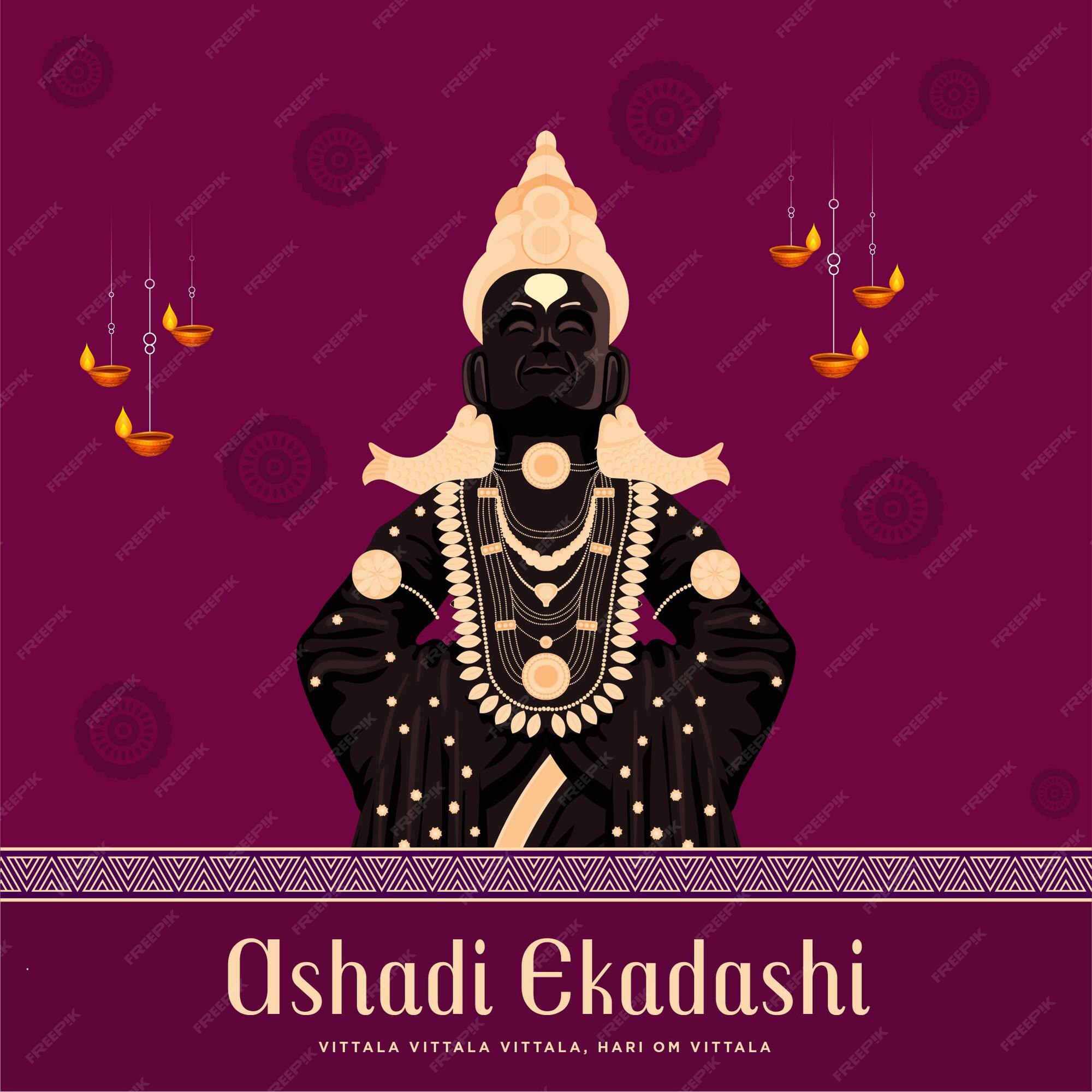 Premium Vector Ashadi ekadashi festival of lord vitthal from