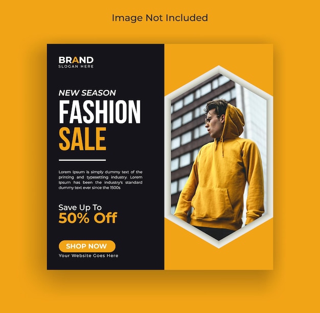 Ashion sale banner for social media facebook cover instagram post and web Banner Template Premium v