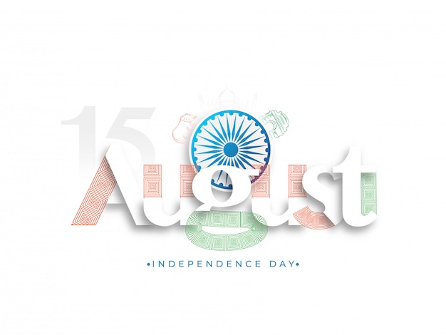 Vector ashoka wheel on white background for happy independence day celebration.