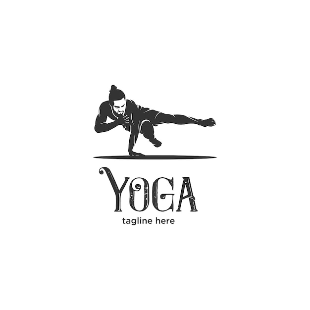 Ashtanga yoga posture silhouette logo