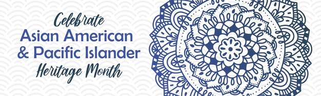 Asian American en Pacific Islander Heritage Month Vector abstracte horizontale banner met mandala