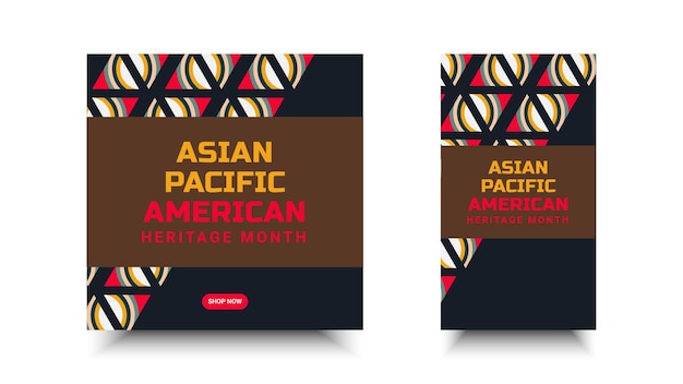 Asian American en Pacific Islander Heritage Month Vector sociale media voor advertenties banner kaart poster achtergrond