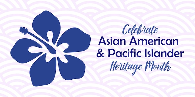 Asian American Pacific Islander Heritage maand AAPI vectorbanner met tropisch hibiscuspictogram