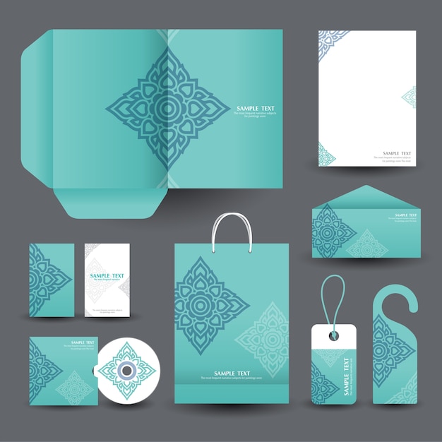 Asian art styles corporate business stationery