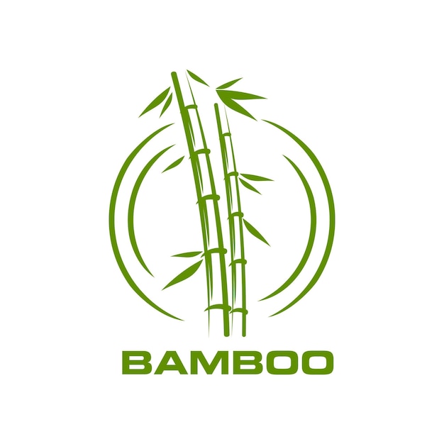 Asian bamboo icon beauty and health spa symbol