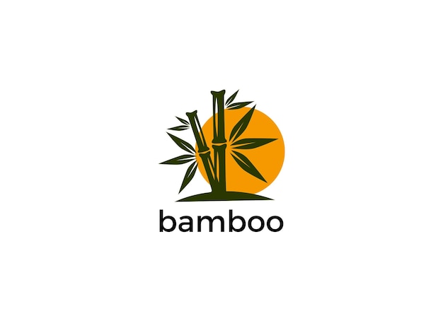 Asian bamboo logo Vector Illustration template