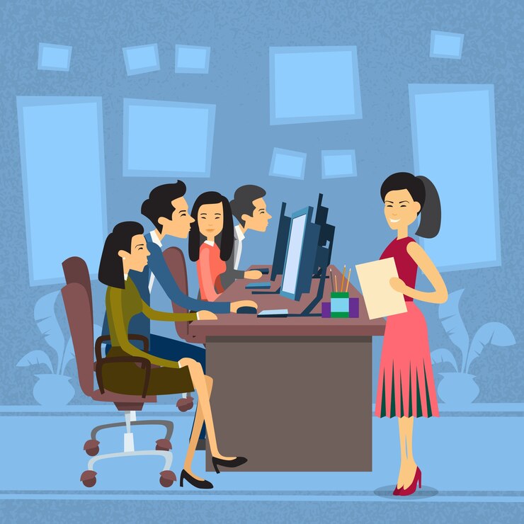 वेक्टर asian business people group 
