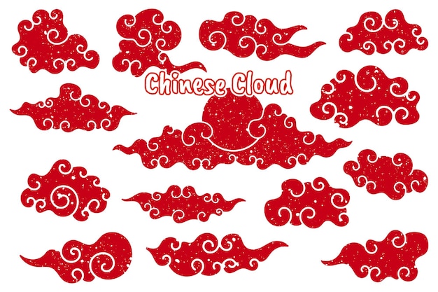 Asian cloud set in japanese style