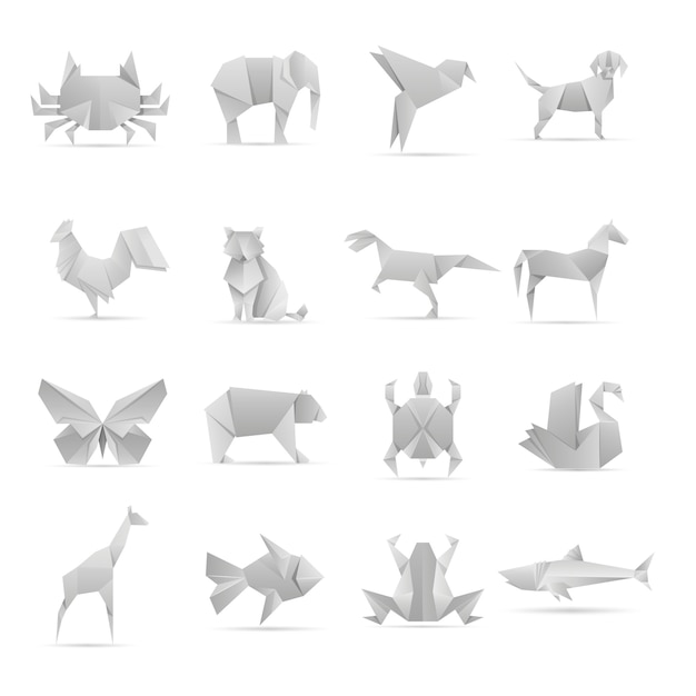 Raccolta di animali origami creativi asiatici