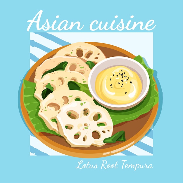 Cucina asiatica tempura di radice di loto