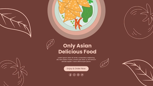 Vector asian delicious food template