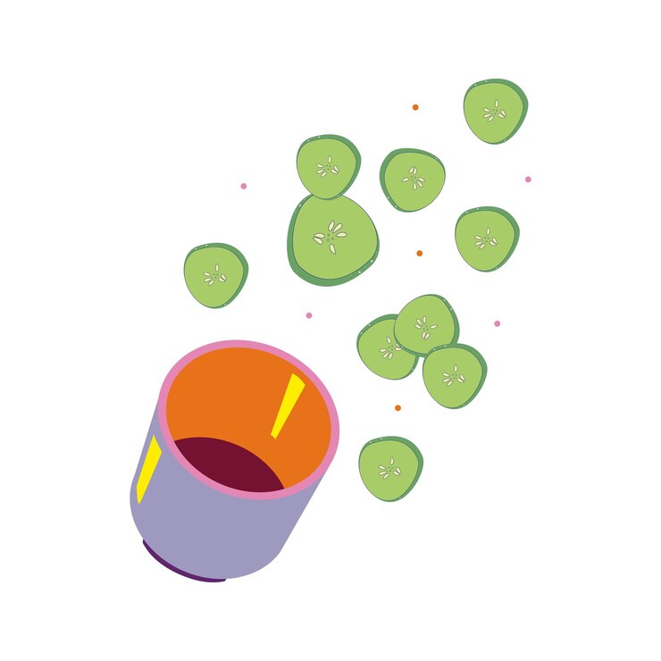 Vector asian dishes with cucumbers flat design simple
