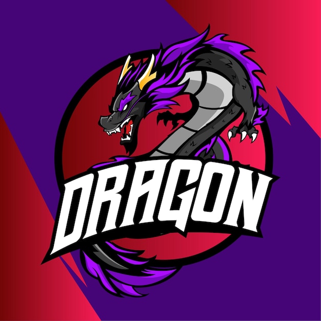 ASIAN DRAGON ESPORT 마스코트 로고 일러스트레이션