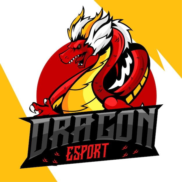 Asian dragon mascot logo vector illustration