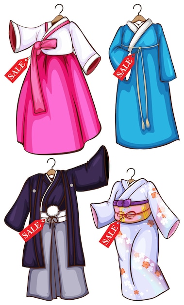 Vector asian dresses