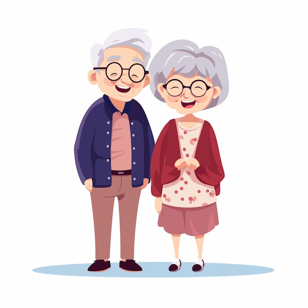 Asian elderly man and woman