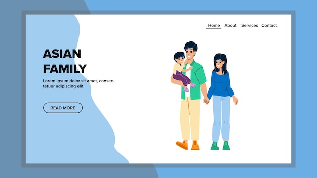 Asian family vector