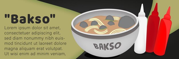 아시아 음식 배너 bakso