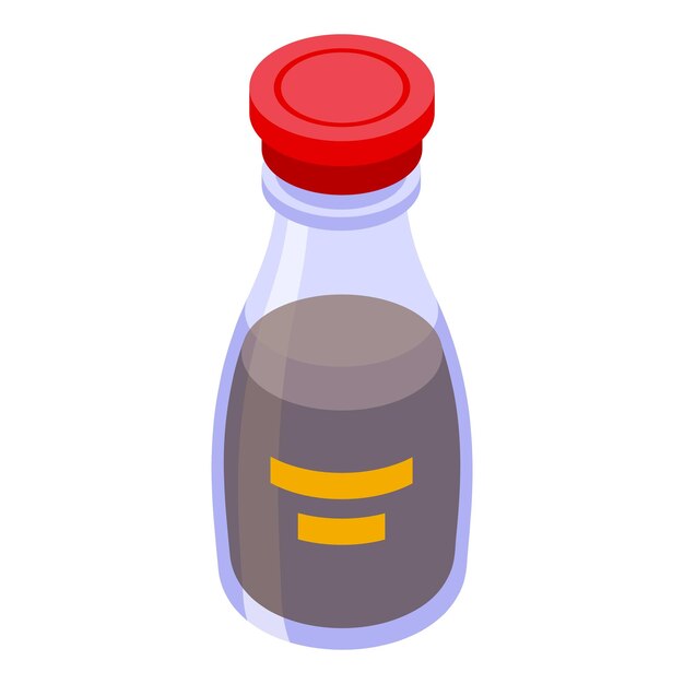 Vector asian food bottle icon isometric vector japanese soy condiment container