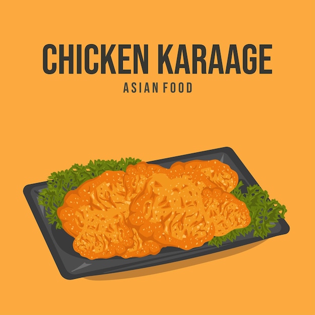 Asian food chicken karaage vector japanese cuisine