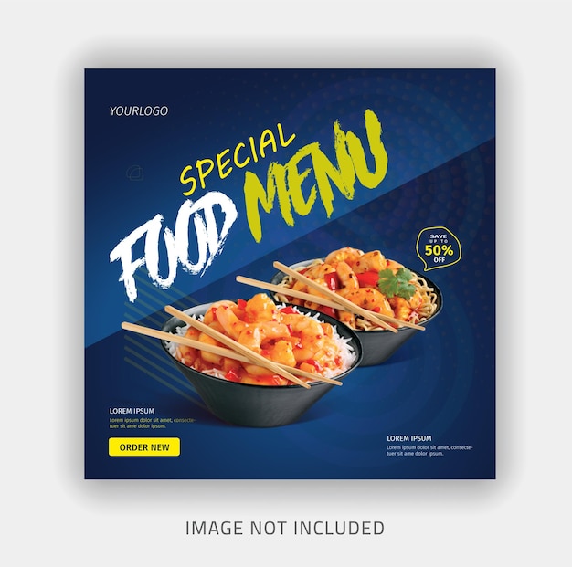 asian food menu instagram post template