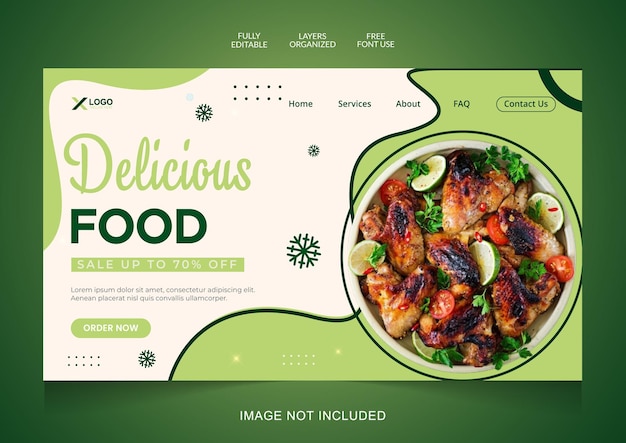 Vector asian food menu restaurant landing page template