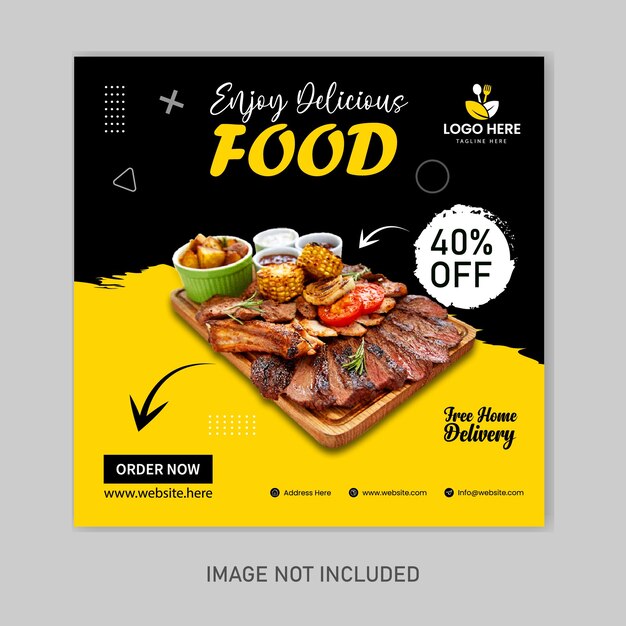 Asian Food Menu Social Media Post Template Design