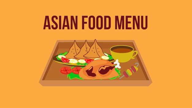 Menu di cibo asiatico senza vettore