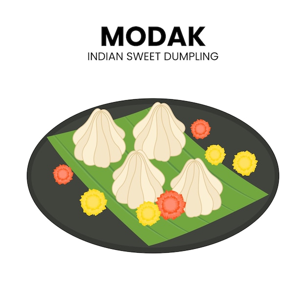 Asian food of modak Indian food vector