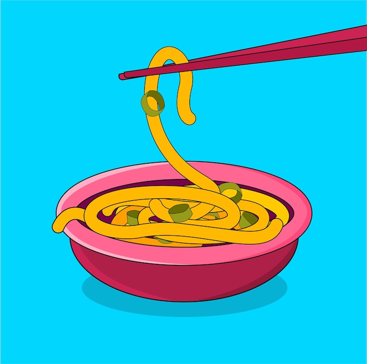 Vector asian food noodles vector illustration design