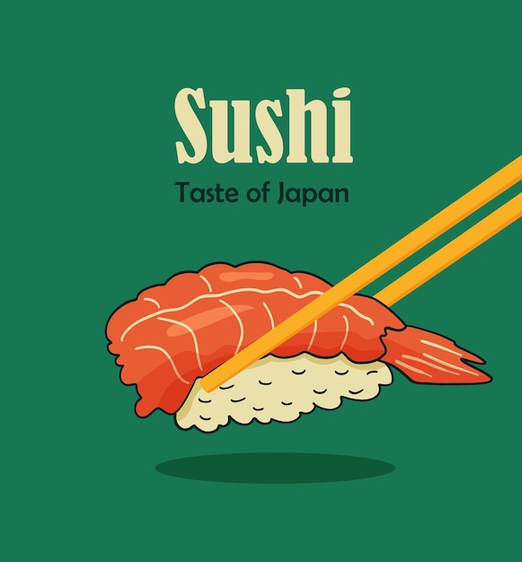 Asian Food poster Poster van Sushi Restaurant Verticale flyer Doodle vector illustratie