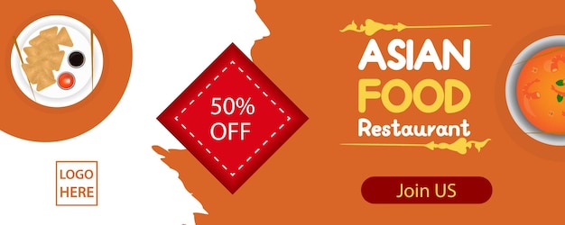 Asian food Restaurant banner