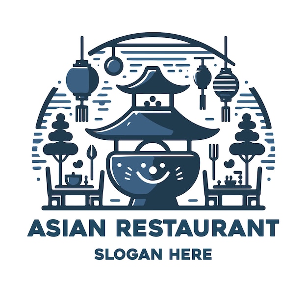 Vector asian food restaurant logo