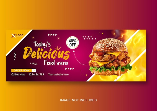 Vector asian food restaurant menu facebook cover and web banner template